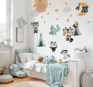 Naljepnice Ilustracije životinje u indijskom stilu - TenStickers