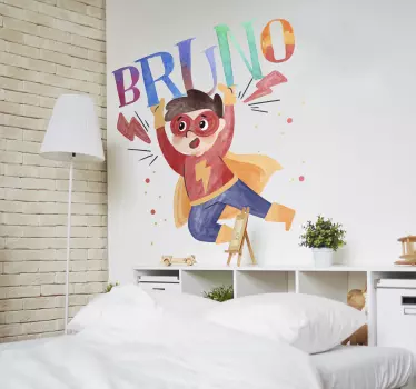 Akvarel naljepnica super dijete superheroj - TenStickers