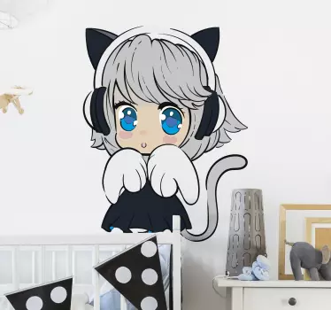 Anime djevojčica ilustracija zidna umjetnost - TenStickers