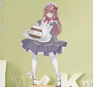 Anime djevojka sa zidnom naljepnicom iz crtića nutella - TenStickers