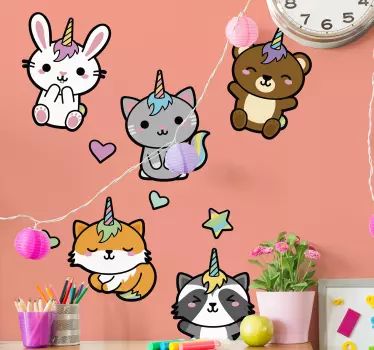 Baby jednorog ilustracija zid art decal - TenStickers