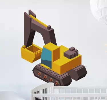Bager 3d model naljepnica dječjih strojeva - TenStickers