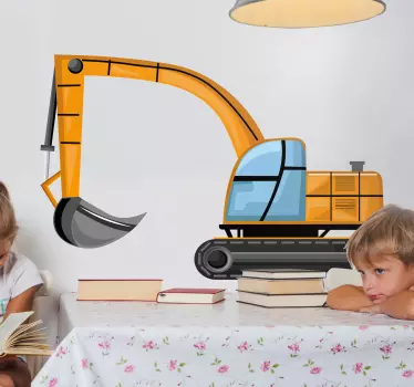 Bager buldožer gusjenica igračka naljepnica - TenStickers