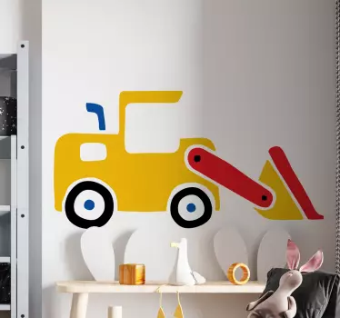 Bager buldožer jednostavna naljepnica s igračkama iz crtića - TenStickers