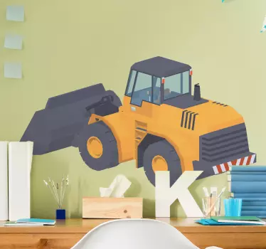 Bager crtani buldožer 3d za djecu naljepnica igračaka - TenStickers