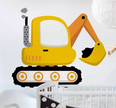 Bager crtić žuta djeca naljepnica igračaka - TenStickers