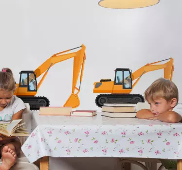 Bager dva stroja za crtanje naljepnica igračaka - TenStickers