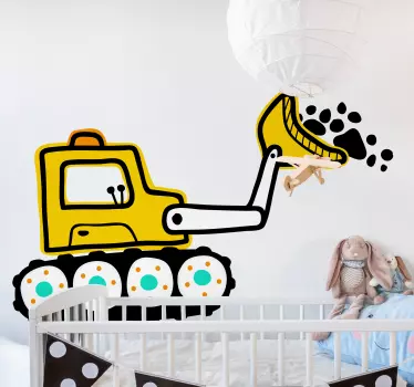 Bager jednostavan crtani film žute i crne igračke - TenStickers