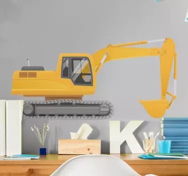 Bager realistično žuta i bijela za djecu naljepnica igračaka - TenStickers