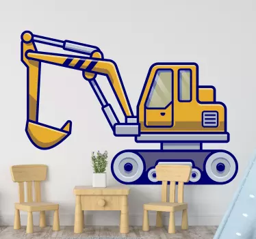 Bager tipična žuta za djecu naljepnica za zid za djecu dječja spa - TenStickers