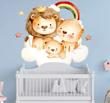 Bebe životinje sa zvijezdama i oblacima dekor zidova životinja - TenStickers