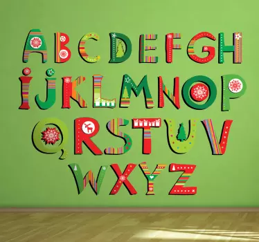 Božićna abeceda ukrasna naljepnica - TenStickers