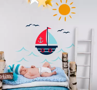 Brod crtanje nautičkog naljepnice - TenStickers