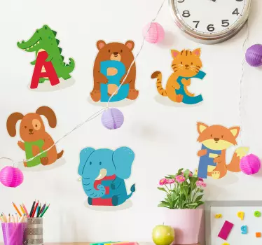 Djeca abeceda životinje abeceda zidna naljepnica - TenStickers