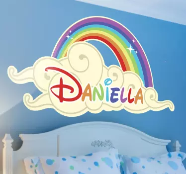 Djeca personalizirana naljepnica oblaka od duge - TenStickers