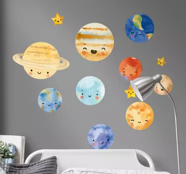 Djeca planeti solarni sustav svemirske zidne naljepnice - TenStickers
