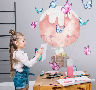 Naljepnice životinje avantura s balonom na vrući zrak - TenStickers