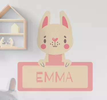 Naljepnica za djecu zeko s imenom - TenStickers