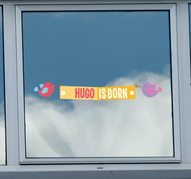 Naljepnica za bebu ptice dočekuju novorođenče huga - TenStickers