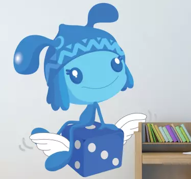 Naljepnica za djecu s veselim plavim likom - TenStickers