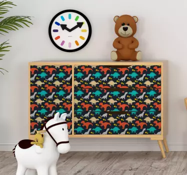 Dječji dinosauri uzorak naljepnica namještaja - TenStickers