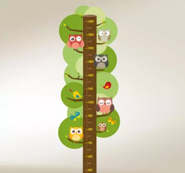 Dječji metar sova naljepnica grafikona visine - TenStickers