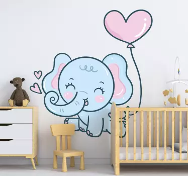 Dječji slon s naljepnicama za zid dječje spavaće sobe - TenStickers