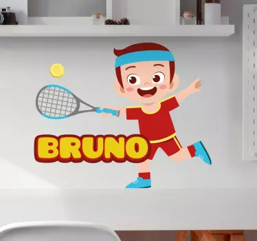 Dječji tenisač s prilagođenom naljepnicom s imenom - TenStickers