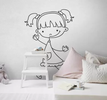 Djevojčica skica naljepnica - TenStickers