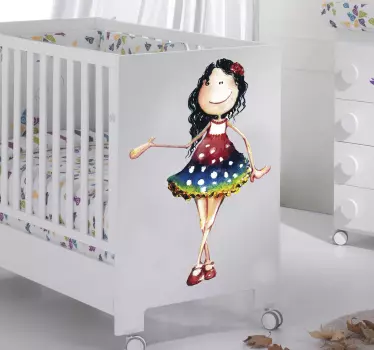 Djevojčica u haljini djeca naljepnica - TenStickers