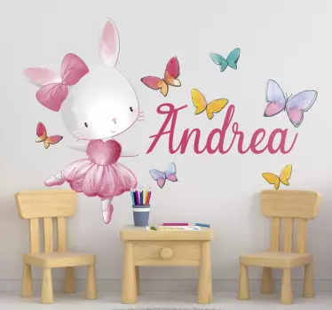Djevojka ples balet s imenom ilustracija naljepnica - TenStickers