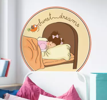 Djevojka slatki snovi uzglavlje zidna naljepnica - TenStickers