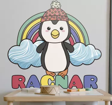 Dugini oblaci pingvina personalizirana zidna umjetnost - TenStickers