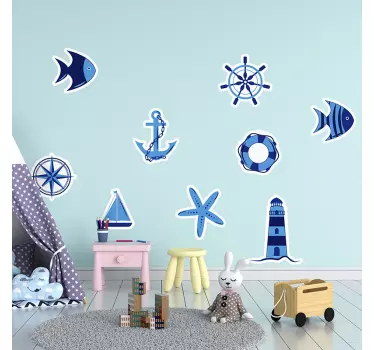 Elementi morskog nautičkog naljepnice - TenStickers