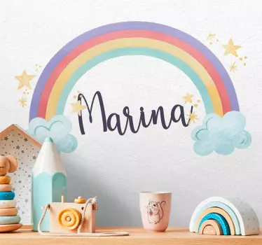 Fantastična duga s lijepim oblacima naljepnica na prozoru - TenStickers