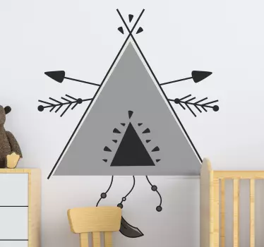 Geometrijski teepee šator u zidnoj naljepnici zidova - TenStickers