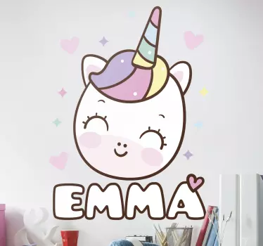 Jednorog s imenom bajkovita zidna naljepnica - TenStickers
