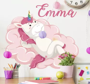 Jednorog s imenom naljepnica zidne naljepnice - TenStickers