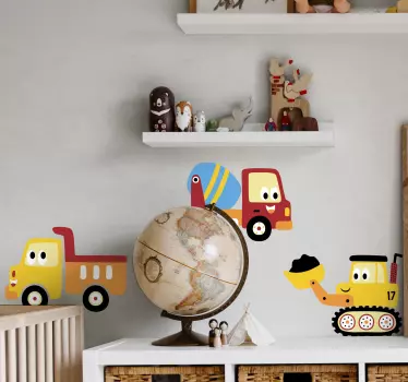 Kamion, bager, kamion naljepnica igračaka - TenStickers