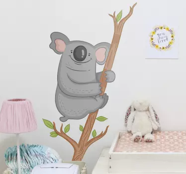 Koala grana ilustracija zidna umjetnost - TenStickers