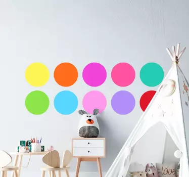 Krugovi u boji. Vinil naljepnice za pod - TenStickers