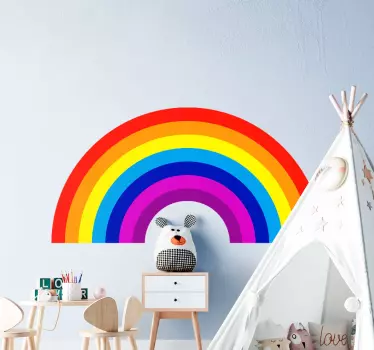 Kružna ilustracija duge zidna umjetnost - TenStickers