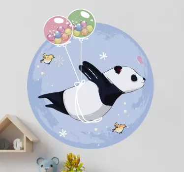 Leteća panda ilustracija zidne umjetnosti - TenStickers