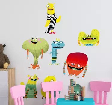 List obojenih čudovišta naljepnica čudovišta - TenStickers