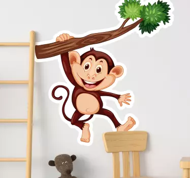 Majmunska grana ilustracija zidna umjetnost - TenStickers