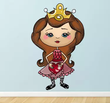 Mala princeza sa naljepnicom za srce - TenStickers