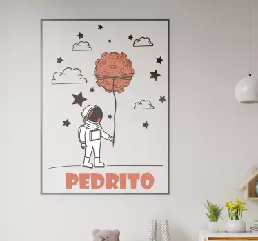 Mali astronaut s preslikavanjem svemirskog imena - TenStickers