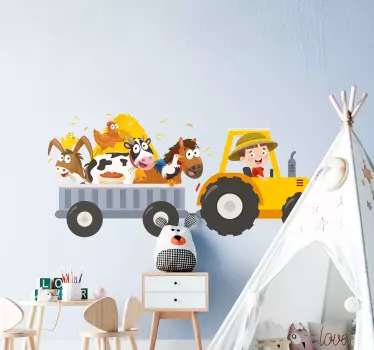 Mali poljoprivrednik sa naljepnicom za igračke životinja - TenStickers