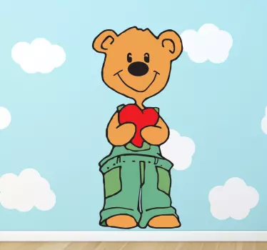 Medo sa naljepnicom na zidu srca - TenStickers