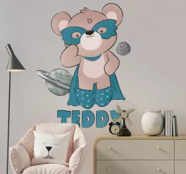 Medvjed heroj superheroj naljepnica - TenStickers
